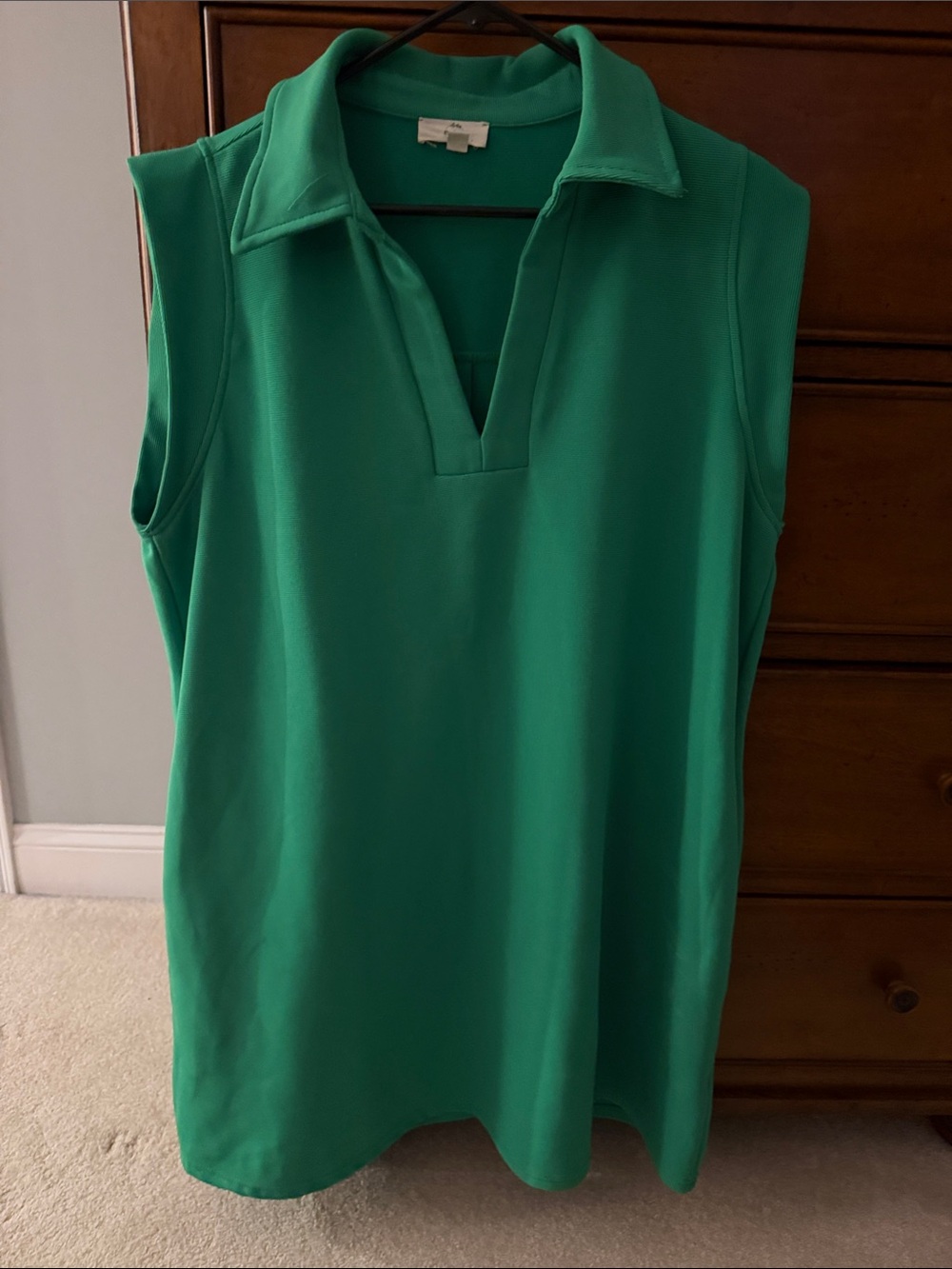 entro Sleeveless Polo Tank Top - Emerald Green